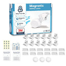 Pack of 12 Magnetic Cabinet Locks for Child Safety with 3 Keys, 3M Adhesive Easy Installation, Baby Proofing Magnetic Locks for Cabinets and Drawers(12 Locks + 3 Keys) by TinyTreasures Baby Boutique