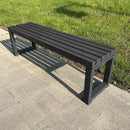 Weatherproof Metal Dining Bench, Outdoor Bench Backless Patio Bench 2-Person Farmhouse Bench Garden Bench for Kitchen, Living Room, Entryway(Black,40in) by GreenHaven Gardens