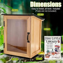 Little Library Box Outdoor Kit - A Wooden Library Box and A Library Garden Flag for Sharing Books, Communication and Learning Between Neighbouring Communities by GreenHaven Gardens
