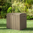 JUMMICO 31 Gallon Resin Deck Box Waterproof Indoor Outdoor Storage Boxes for Patio Furniture Cushions and Garden Tools (Light Brown) by CozyNest Decor