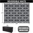 RV Outdoor Rug Waterproof Mat Outdoor Rugs 9'x12' for Patios Clearance Carpet Outdoor Camping Rugs Large Plastic Straw Rug(8x10ft Geometric Black&White) by GreenHaven Gardens
