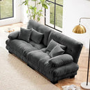 Loveseat Modular Sectional Sofa, Cloud Couch 2 Seater Sectional Couch Home Sofa Living Room Oversized Couch, Modern Deep Seat Couch with Chaise with Round Bolster Armrests 4 Pillows(Gray) by CozyNest Decor