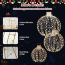 Tangkula Christmas LED Light Balls for Tree (3 Pack), Outside Lighted Sphere with 180 Warm White & 180 Cold White Lights, Holiday Lighted Decorations, Christmas Sphere Balls for Indoor Outdoor Decor by CozyNest Decor