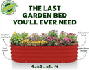 Galvanized Raised Garden Beds Outdoor // 4×2×1 ft Planter Raised Beds for Gardening, Vegetables, Flowers // Large Metal Garden Box (Red) // Patented Tool-Free Design by GreenHaven Gardens