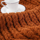 Battilo Chunky Knit Throw Blanket, Soft and Thick Chenille Throw Blanket, 50"x60" Handmade Cable Knit Crochet Blanket, Large Rope Knot Throw Blankets for Couch Sofa Bed Home Decor, Caramel by CozyNest Decor