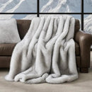Luxury Faux Fur Throw Blanket, Soft Fluffy Faux Mink Blankets for Bed, Couch, Sofa, Thick Cozy Plush Warm Fur Throws with Reversible Velvet, Frosted White Wolf, 60"x80" by CozyNest Decor