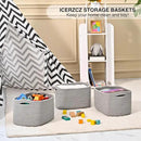 Small Storage Baskets for Shelves Organizing, Woven Cotton Rope Baskets for Storage, Book Basket, Decorative Shelf Basket, 12.5"Lx9.1''Wx7.9''H (4 Packs) Grey by CozyNest Decor