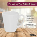DISCOUNT PROMOS Glossy Ceramic Latte Coffee Mug 12 oz. Set of 10, Bulk Pack - Perfect for Tea, Espresso, Cappuccino, Hot Cocoa - White by CozyNest Decor
