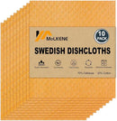 Swedish Dishcloths - 10 Pack Reusable Kitchen Dishcloths - Ultra Absorbent Dish Towels for Washing Dishes - Cellulose Sponge Cloth Cleaning Cloths - Orange by CozyNest Decor