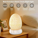 Upgraded Dinosaur Egg Alarm Clock/Digital Clock/Night Light/Music & White Noise Aid Sleep Machine/Bluetooth Speaker, Decor Ideal & Unique Lamp for Bedroom/Living Room, Gifts for Kids by TinyTreasures Baby Boutique