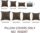 Fancy Homi 2 Packs Dark Brown Euro Decorative Throw Pillow Covers 26x26 Inch for Couch Bed, Rustic Farmhouse Boho Home Decor, Soft Corss Corduroy Patchwork Textured Square Cushion Case 66x66 cm by CozyNest Decor