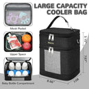 Mancro Breast Milk Cooler Travel Bag with Ice Pack, Double Layer Baby Bottles Bag for Daycare Fits 6 Baby Bottle up to 9 Ounces, Breast Pump Bag for Nursing Moms with Shoulder Strap, Black by TinyTreasures Baby Boutique