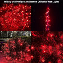 HISHINY LED Red Christmas Net Lights Outdoor,5ftx5ft 100LED Green Wire, Connectable Indoor Outdoor Bush Mesh Net Lights String for Halloween Christmas Party,Shrub,Yard,Tree（Red） by GreenHaven Gardens