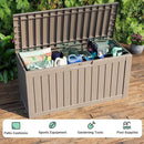 75 Gallon Resin Deck Box, Lockable Outdoor Storage Box for Patio Cushions Storage Furniture,Garden Tools, Pool Supplies, Weatherproof and UV Resistant (Grey) by CozyNest Decor
