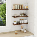 Fun Memories Floating Shelves Wall Shelf 24 inches Long, Farmhouse Bathroom Shelves Bedroom Kitchen Living Room Shelf Wall Mounted, 24 x 6.7 x 1.4 inch Set of 3, Rustic Brown by CozyNest Decor