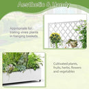 Metal Planter Trellis Box with Wheels & Drain Plug Outdoor Raised Garden Bed Patio Privacy Screen with Planter for Climbing Plants, Vegetables 73"x47"x16" White-Diamond by GreenHaven Gardens