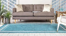 Unique Loom Outdoor Border Collection Area Rug - Soft Border (4' 1" x 6' 1" Rectangle, Teal/ Ivory) by GreenHaven Gardens
