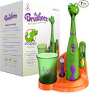 Brusheez Kids’ Electric Toothbrush Set - Safe & Effective for Ages 3+ - Parent Tested & Approved with Gentle Bristles, 2 Brush Heads, Rinse Cup, 2-Minute Timer, & Storage Base (Snappy The Croc) by TinyTreasures Baby Boutique