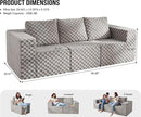 Modular Sectional Sofa 3-Seater Modular Couch with Deep Seat Memory Foam Cloud Chair with Pillows Oversized Sectional Sofa for Living Room Bedroom (Plush Grey, 3-Seater) by CozyNest Decor