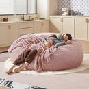Bean Bag Chair 6Ft, Memory Foam Filled, Large Beanbag Chairs for Adults and Teens, Soft Sofa with Removable Flannel Cover, Round Couch for Living Room Bedroom College Dorm (Pink, 6FT-67×67"×24") by CozyNest Decor