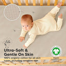 Waterproof Crib Mattress Protector Cover Fitted - 2-Pack Quiet Baby Crib Mattress Pad Sheets, 52" x 28" Soft Quilted Cotton Baby Sheet, Machine Washable, Easy Fit, Durable (Ecru/Quin) by TinyTreasures Baby Boutique