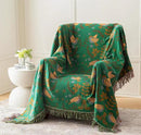 Green Summer Blanket 60''x 80'' Boho Throw Blankets for Couch Bed Chair,100% Cotton Quilts Christmas Warm Soft Blanket Muslin Bed Blankets Farmhouse Decoration by CozyNest Decor
