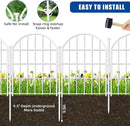 26 Pack Decorative Garden Fence, 17in X 28ft Arched No Dig Fence Border, Garden Edging Border, Rustproof Metal Animal Barrier with Ground Stake for Dog, Rabbit, Outdoor Yard Patio Decor, White by GreenHaven Gardens