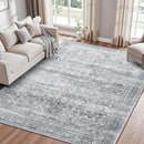 Lofus 6x9 Area Rug for Living Room,Grey Washable Area Rugs with Non-Slip Backing,Soft Neutral Carpets for Bedroom Dining Room Home Office Indoor Nursery by TinyTreasures Baby Boutique