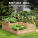VIVOSUN 3-Tier 3-Grid Wooden Raised Garden Bed, 42.5 x 34.5 x 15 Inches, Outdoor Elevated Wood Planter Box with Screwdriver for Gardens, Patios, Backyards, Balcony and Outdoors by GreenHaven Gardens