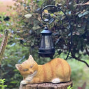 Cat Solar Garden Decor Outdoor Statues, Cat Figurine Decoration with Solar Lights Lantern, Garden Outdooe Cat Statue Decor Art for Patio, Lawn, Yard, Unique Housewarming Gift for Cat Lover and Mom by GreenHaven Gardens