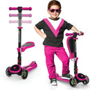 SKIDEE Kick Scooters for Kids Ages 3-5, Adjustable Height Foldable Scooter with Removable Seat, 3 LED Light Wheels, Rear Brake, Wide Standing Board, Suitable Up to 12 Year Old Boys/Girls by TinyTreasures Baby Boutique