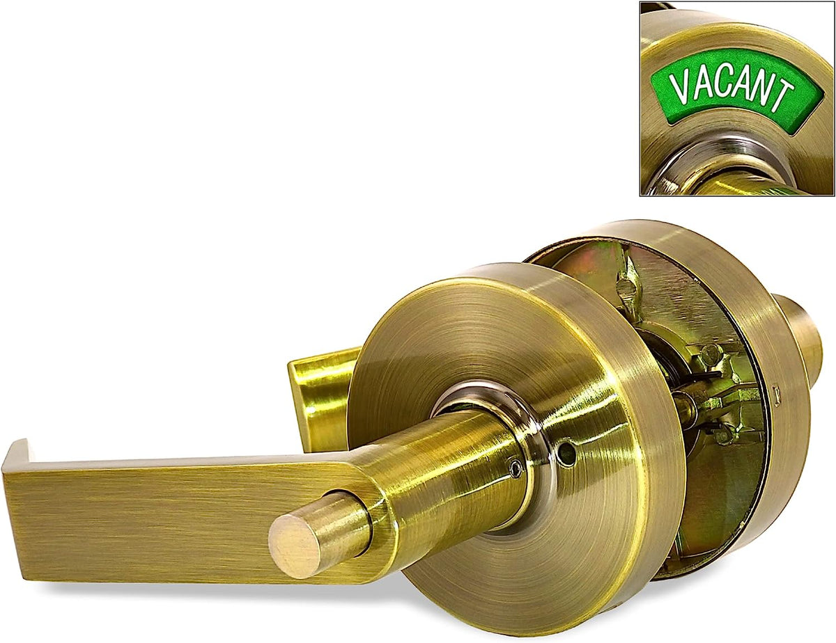 ADA Door Lock with Indicator in Antique Brass - Right-Handed, photo 2 of 5