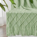 inhand Sage Green Throw Blanket for Couch, Soft Living Room Home Decor Knitted Twin Size Blanket, Outdoor Lightweight Breathable Summer Blanket, Farmhouse Warm Woven Decorative, 60"x80" by CozyNest Decor