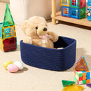 Small Storage Baskets for Organizing | Closet Organizer Bins | Shelf Toy Basket | Woven Rope Baskets | Cube Decorative Box | Shallow Basket | 11.5x7.5x4.7” | 3 Packs Navy Blue by GreenHaven Gardens