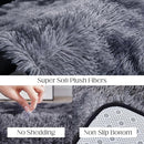 6x9 Area Rugs for Living Room, Fluffy Shaggy Bedroom Rug Indoor Carpet, Anti-Skid Soft High Pile Rug for Nursery, Kids Room, Bedside, Home Decoration, Tie-Dyed Dark Grey by TinyTreasures Baby Boutique