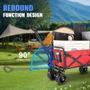 Beach Wagon with Big Wheels for Sand,Collapsible Folding All Terrain Utility Wagons Carts Foldable with Brakes for Sand Camping Sports Outdoor. by GreenHaven Gardens