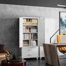 Upgraded Metal Garage Storage Cabinet with Wheels and 2 Drawers, Rolling Tool Cabinet with 3 Shelves and Pegboard Behind The Door for Home Office Garage,Assembly Required,White by GreenHaven Gardens