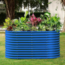 Land Guard 8x4x3ft Oval Galvanized Raised Garden Beds, Large-Capacity Metal Planter Box Outdoor, Durable Deep Raised Garden Bed 3ft Tall, Raised Beds for Gardening Vegetables, Royal Blue by CozyNest Decor