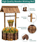 UDPATIO Rustic Solid Fir Wood Wishing Well Planter for Outdoor Plants, 16.5 in Diameter by GreenHaven Gardens