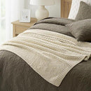 Chunky Chenille Knit Throw Blanket for Couch, Soft Luxurious Moss Stitch Blankets for Bed, Cozy Decorative Farmhouse Knitted Throws for Sofa, Beige, 60" x 80" by CozyNest Decor