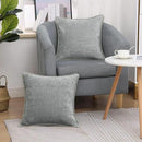 decorUhome Chenille Soft Throw Pillow Covers 22x22 Set of 2, Farmhouse Velvet Neutral Decorative Euro Pillow Covers with Stitched Edge for Couch Sofa Bed Home Decor, Neutral Gray by CozyNest Decor