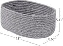Baskets to Store Organize Household Items/Cute Basket&Bin for Shelf Storage Woven Rope Basket for Living Room, Bedroom,Play room/13x8.66x5.11’’ Cotton Rope,Durable&Stylish,Oval 3 Packs Gray by TinyTreasures Baby Boutique