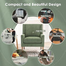 COLAMY Modern Wingback Living Room Chair Set of 2, Upholstered Fabric Accent Armchair, Single Sofa Chair with Lounge Seat and Wood Legs for Bedroom/Office/Reading Spaces, Green by CozyNest Decor