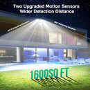 Solar Lights Outdoor - 3000LM 188 LED Motion Sensor Outdoor Lights, 4 Heads IP65 Waterproof Powered Security Flood Lights, 270°Wide Lighting Angle Wall Light with Sensors for Backyard (4 Pack) by GreenHaven Gardens