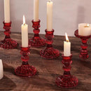 12PCS Red Candlestick Holders Set- 4" H Taper Candle Holders, Glass Candle Holders Bulk for Activities, Party, Home Table Centerpieces, Festival Gifts & Windowsill Decor by CozyNest Decor