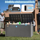 180 Gallon Deck Box,Resin Outdoor Storage Box with Lockable for Patio Furniture, Pool Accessories, Garden Tools Waterproof Outside Storage Box, Grey by CozyNest Decor