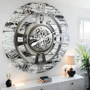 The Gears Clock Real Moving Gear Wall Clock England Line (Grey & White, 36 inches (90 cm)) by CozyNest Decor