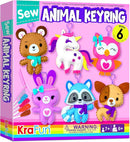 KRAFUN Unicorn Sewing Keyring Kit for Kids Age 7 8 9 10 11 12 Learn Art & Craft, Includes 6 Stuffed Animal Bear, Dog, Rabbit, Raccoon, Owl Dolls, Instruction & Felt Materials by TinyTreasures Baby Boutique