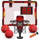 Mini Basketball Hoop Indoor with 7 LED Lighting, Scoreboard, 3 Modes, Volume Adjustable, Over Door Basketball Hoop Foldable, Basketball Toys for Kids Adults Gifts (Red) by TinyTreasures Baby Boutique