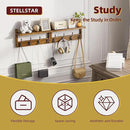 Coat Rack with Shelf Wall Mount, Entryway Bamboo Hanging Shelf, Set of 2, Wall Hook Rail for Hallway Décor, Storage Clothe, Hat, Robe, Key, Dog Leash (Walnut) by CozyNest Decor